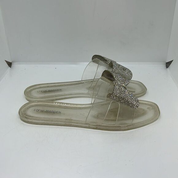 STEVE MADDEN WALLET CLEAR JELLY SANDALS WITH BOW FTL-09-156 - Picture 7 of 9